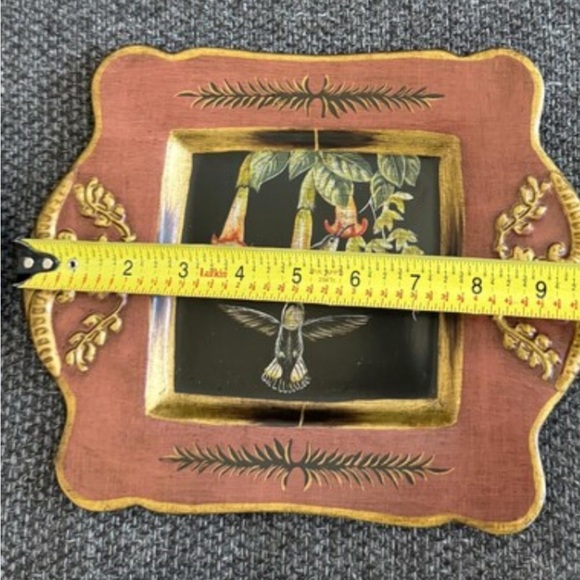 Raymond Waites Plate Tray Toyo Trading Co. Collectors Decor Hummingbirds Italian - Picture 4 of 6